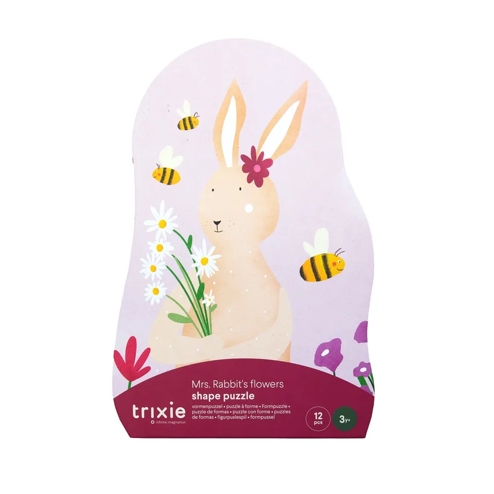 Trixie Baby Jeux, puzzles & livres Puzzle à forme Les fleurs de Mrs. Rabbit 12 pièces