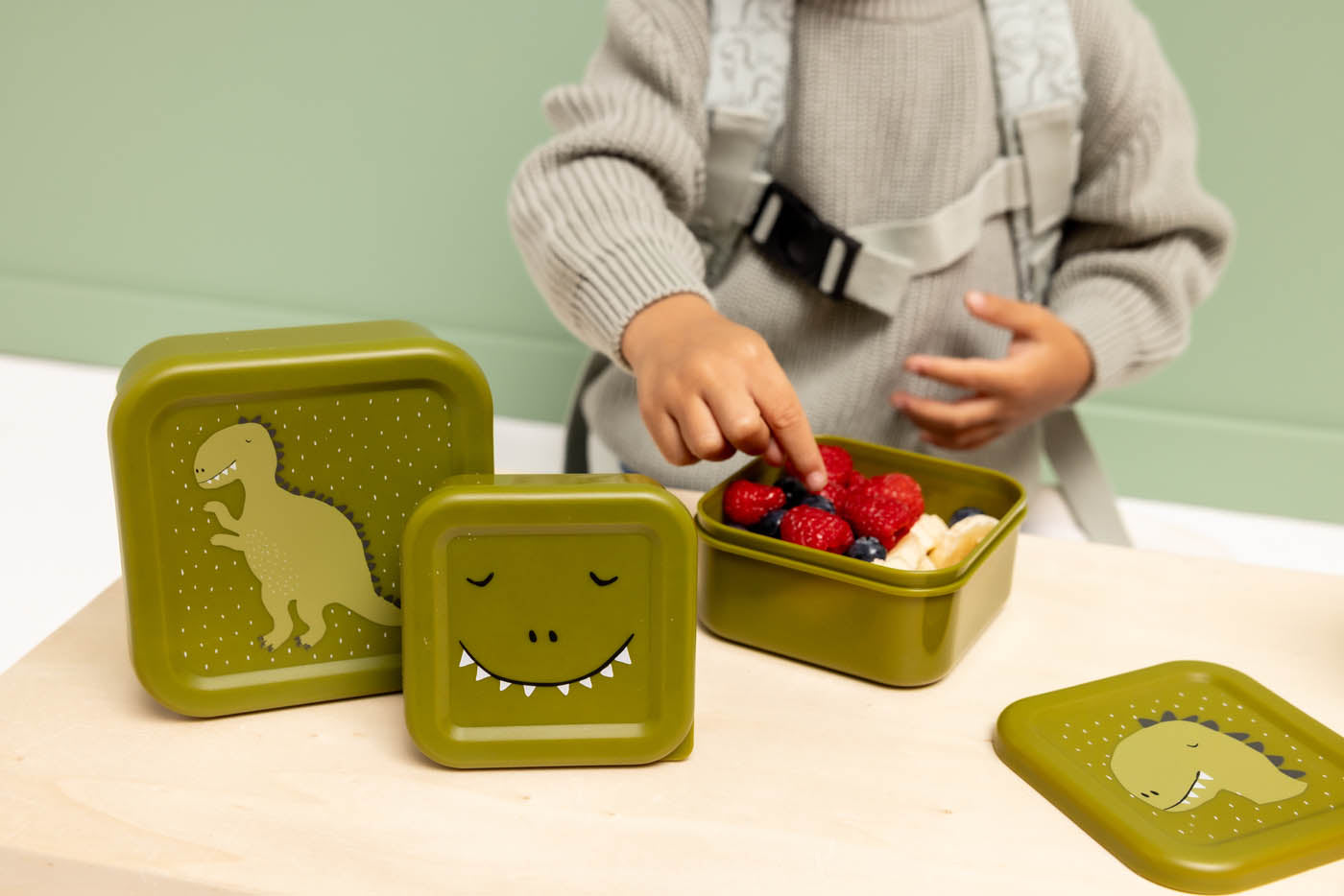 Trixie Baby Boîtes à goûter et boîtes repas Boîtes à goûter 3 pièces Mr. Dino