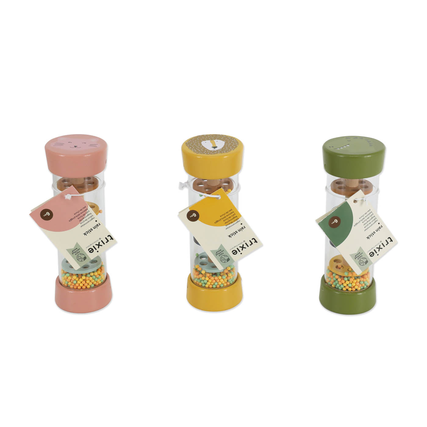 Trixie Baby Jouets d'activités Bâton de pluie en bois boîte 9 pièces