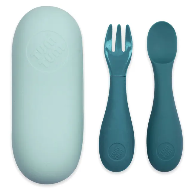 Tum Tum Cutlery Baby Cutlery Set with Travel Case couverts bébé bleu