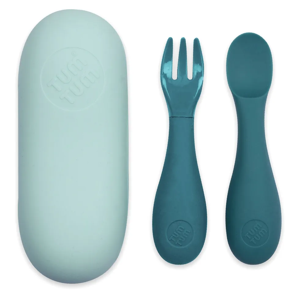 Tum Tum Cutlery Baby Cutlery Set with Travel Case couverts bébé bleu
