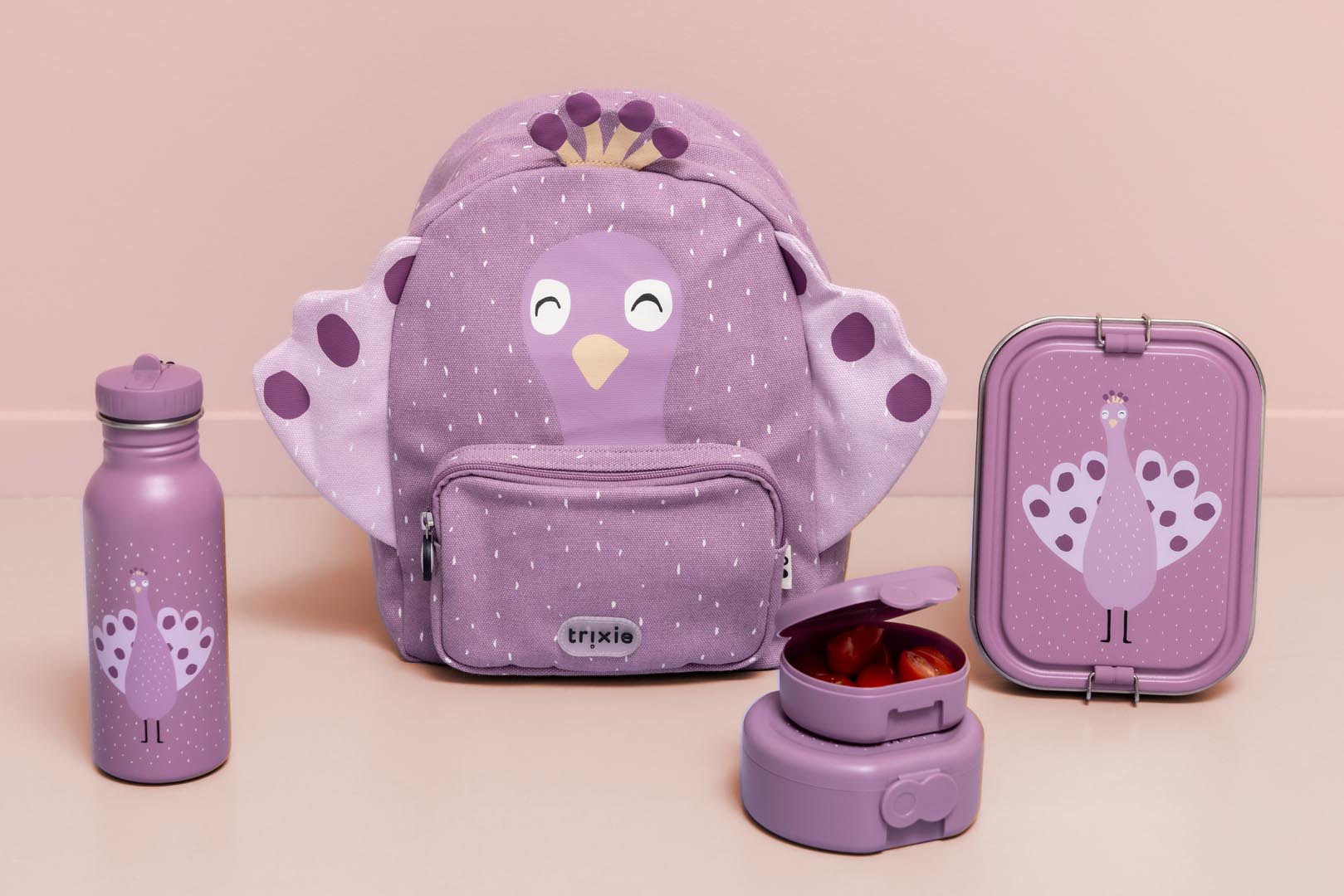Trixie Baby Boîtes à goûter et boîtes repas Boîte repas grande Mrs. Peacock inox