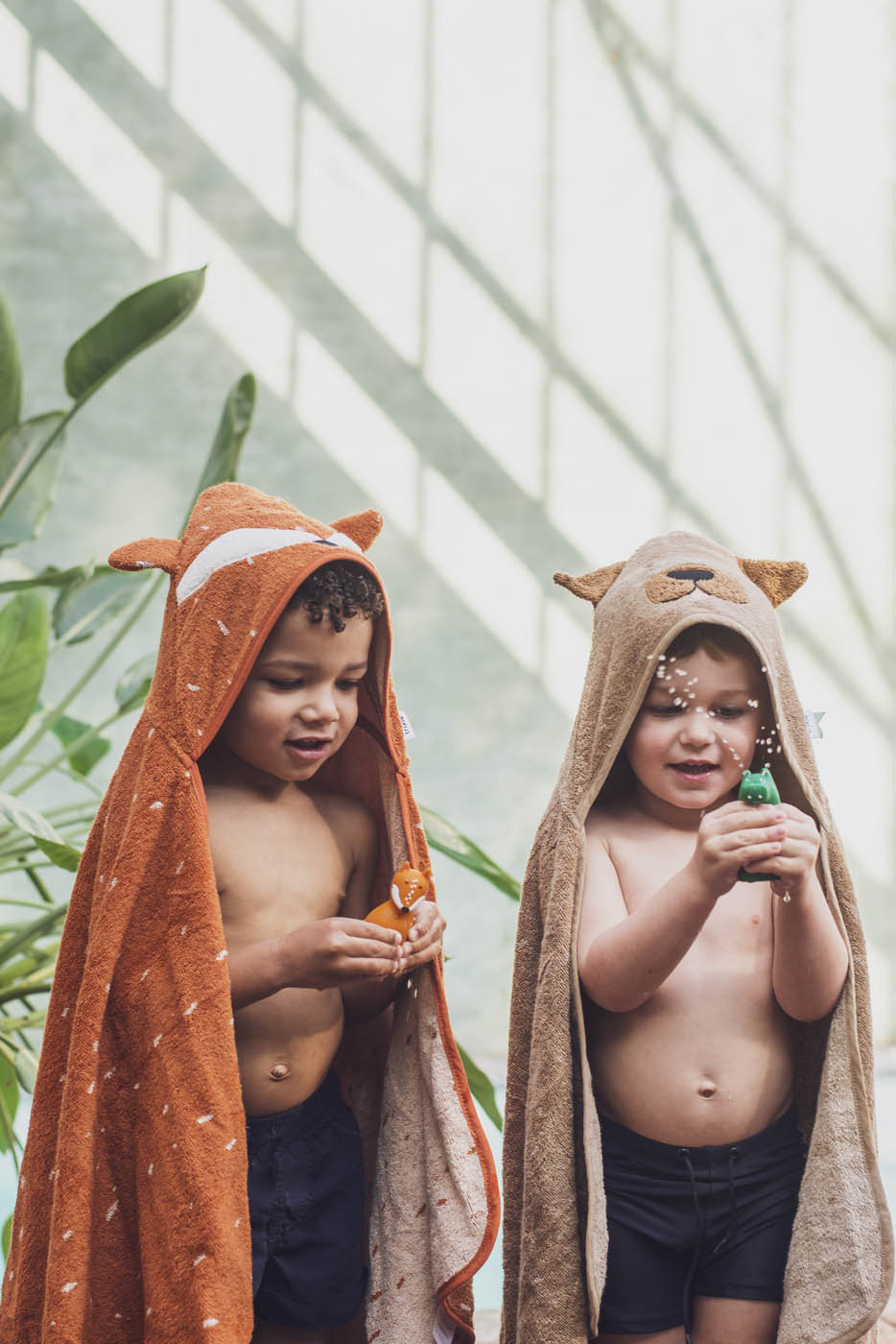 Trixie Baby Capes de bain Cape de bain 70x130cm Mr. Fox coton bio