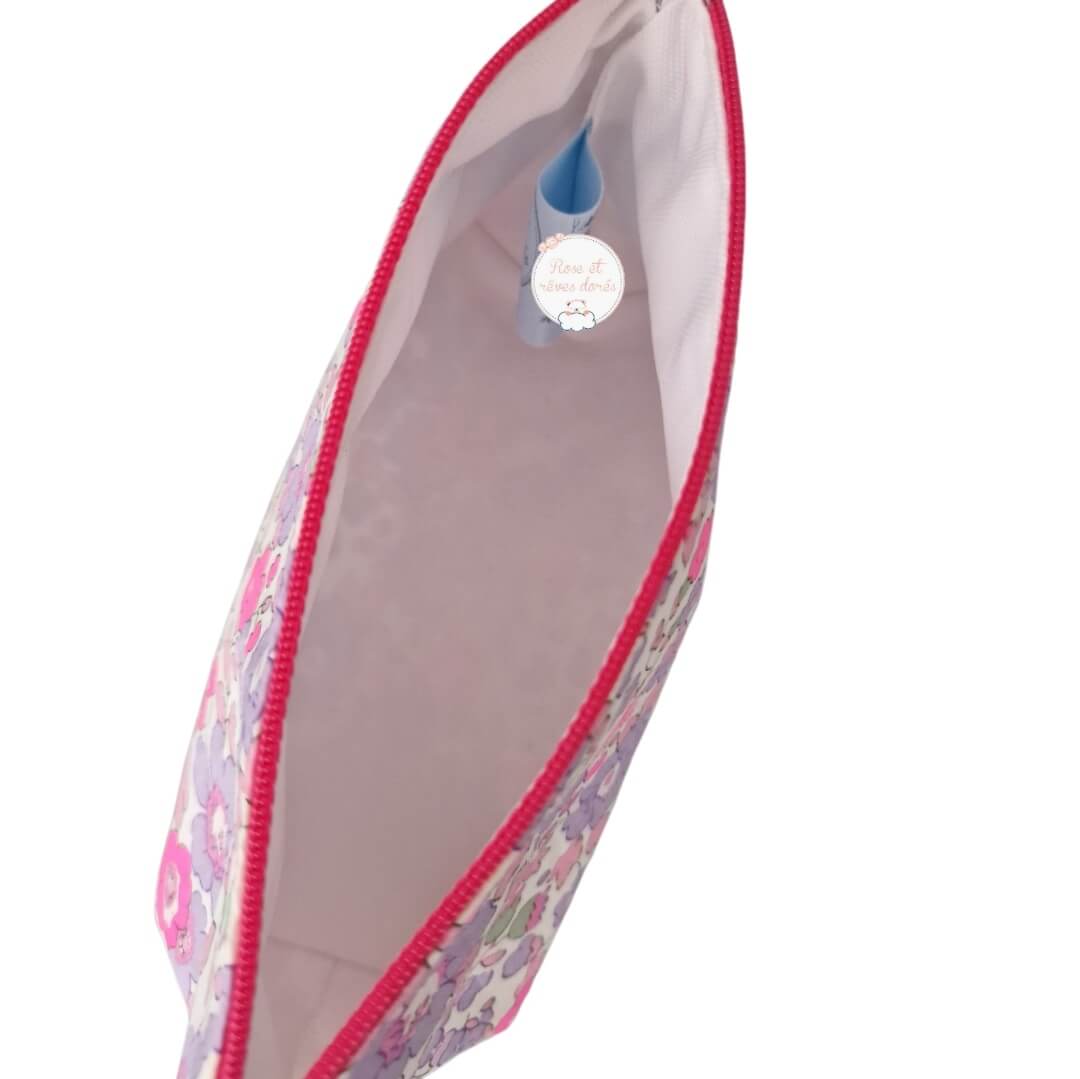 Rose et rêves dorés Pochettes et trousses diverses Betsy touches fluos trousse lilas
