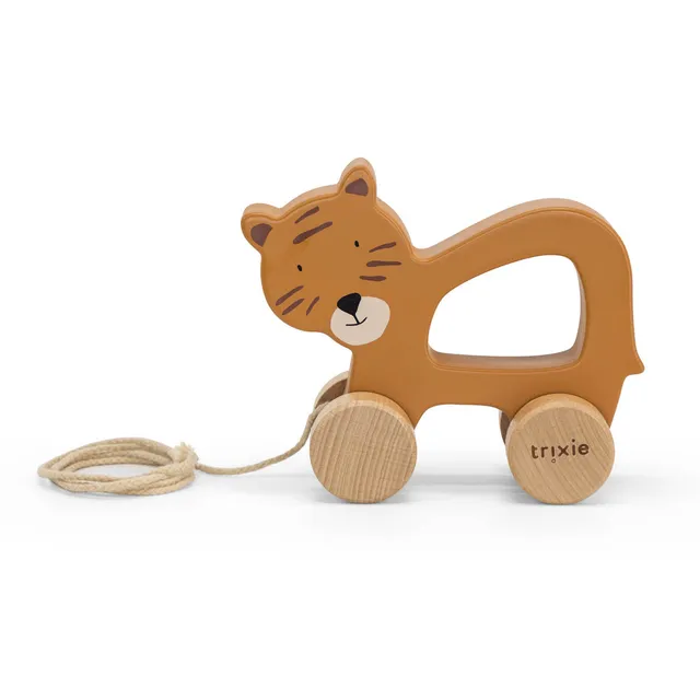 Trixie Baby Jouets à pousser et à tirer Mr. Tiger jouet à tirer en bois
