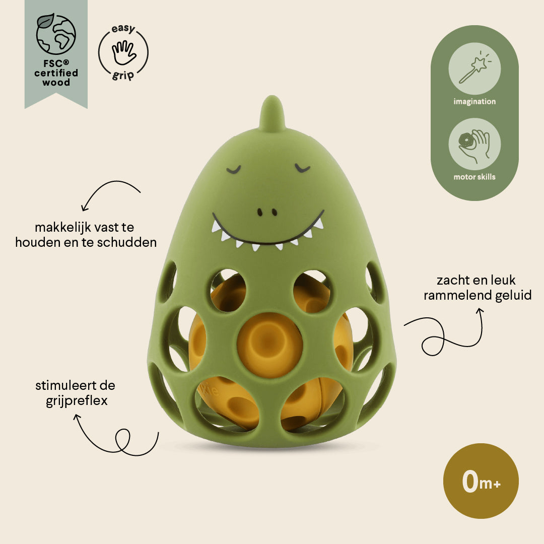 Trixie Baby Jouets sensoriels Hochet sensoriel en silicone Mr. Dino