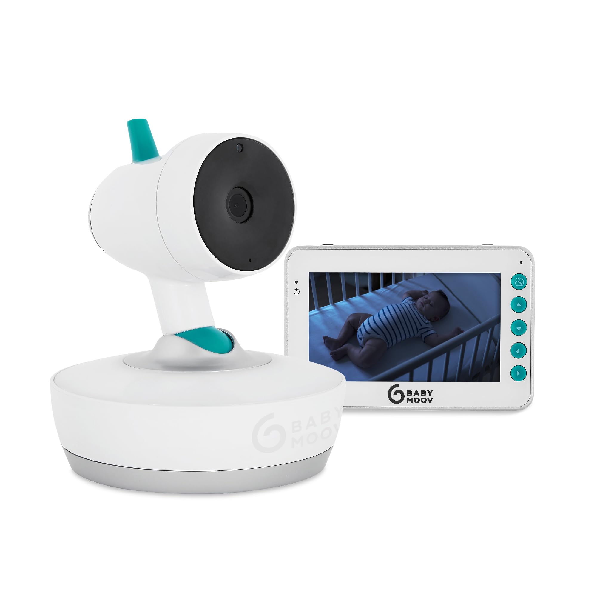 Babymoov YOO Moov babyphone vidéo caméra motorisée, écran 4,3 pouces