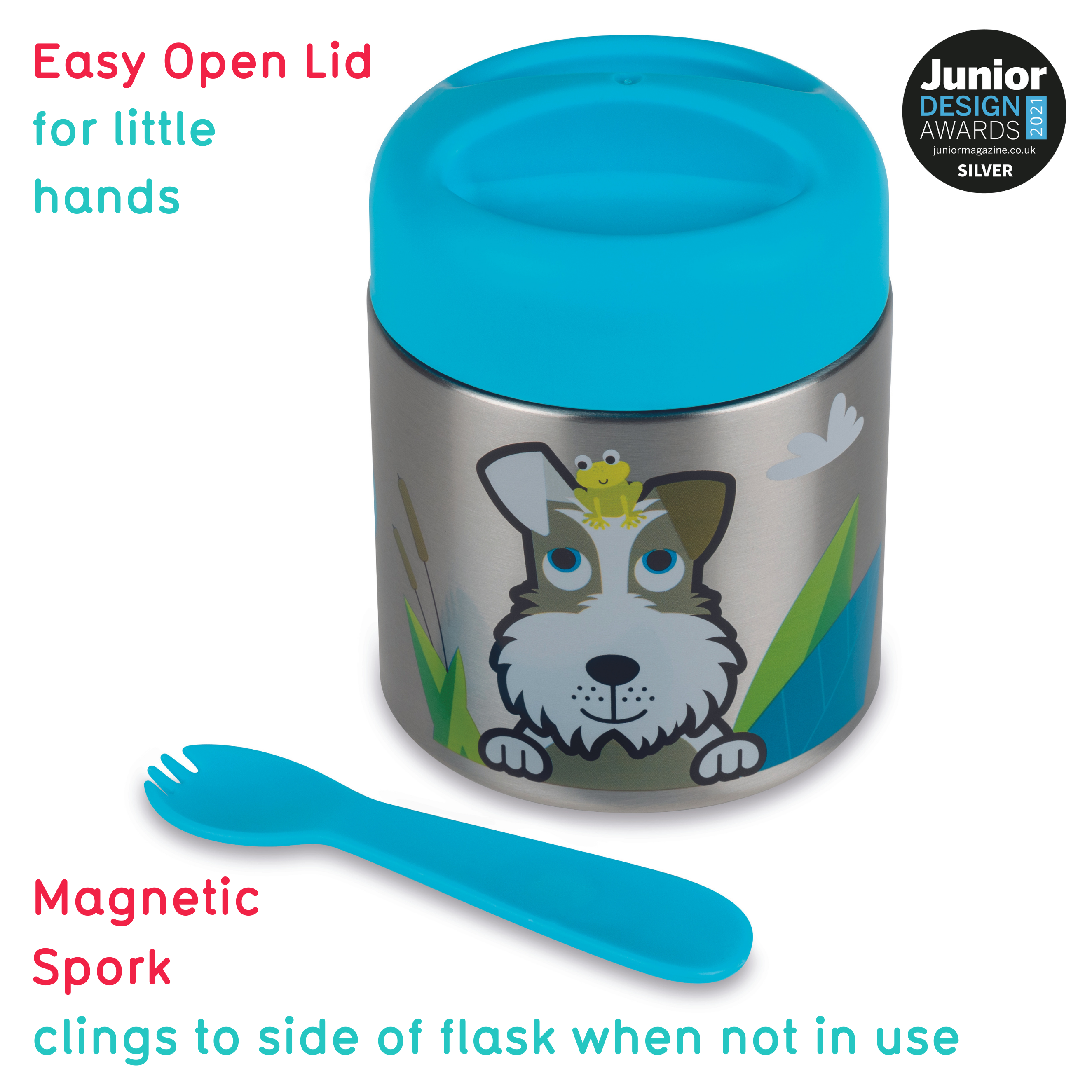 Tum Tum Food Flasks Scruff the Dog thermos repas 300 ml avec spork magnétique
