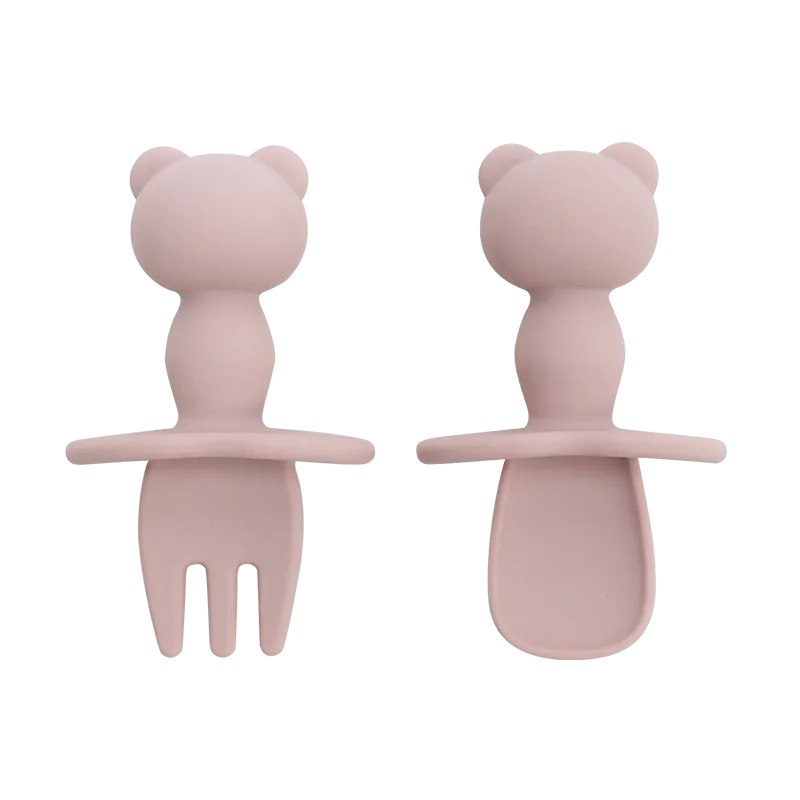 Baby-Crea Vaisselle Bébé Couvert pour Bébé en Silicone couvert rouge tomette DME