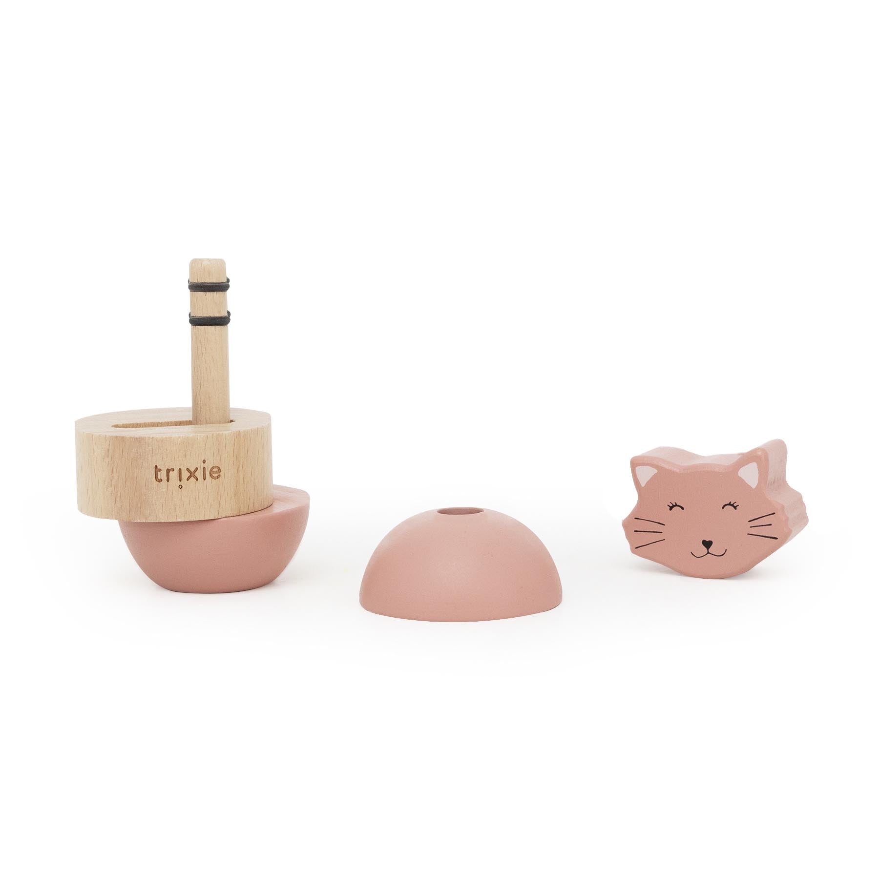 Trixie Baby Jouet d’empilage avec hochet Mrs. Cat bois FSC