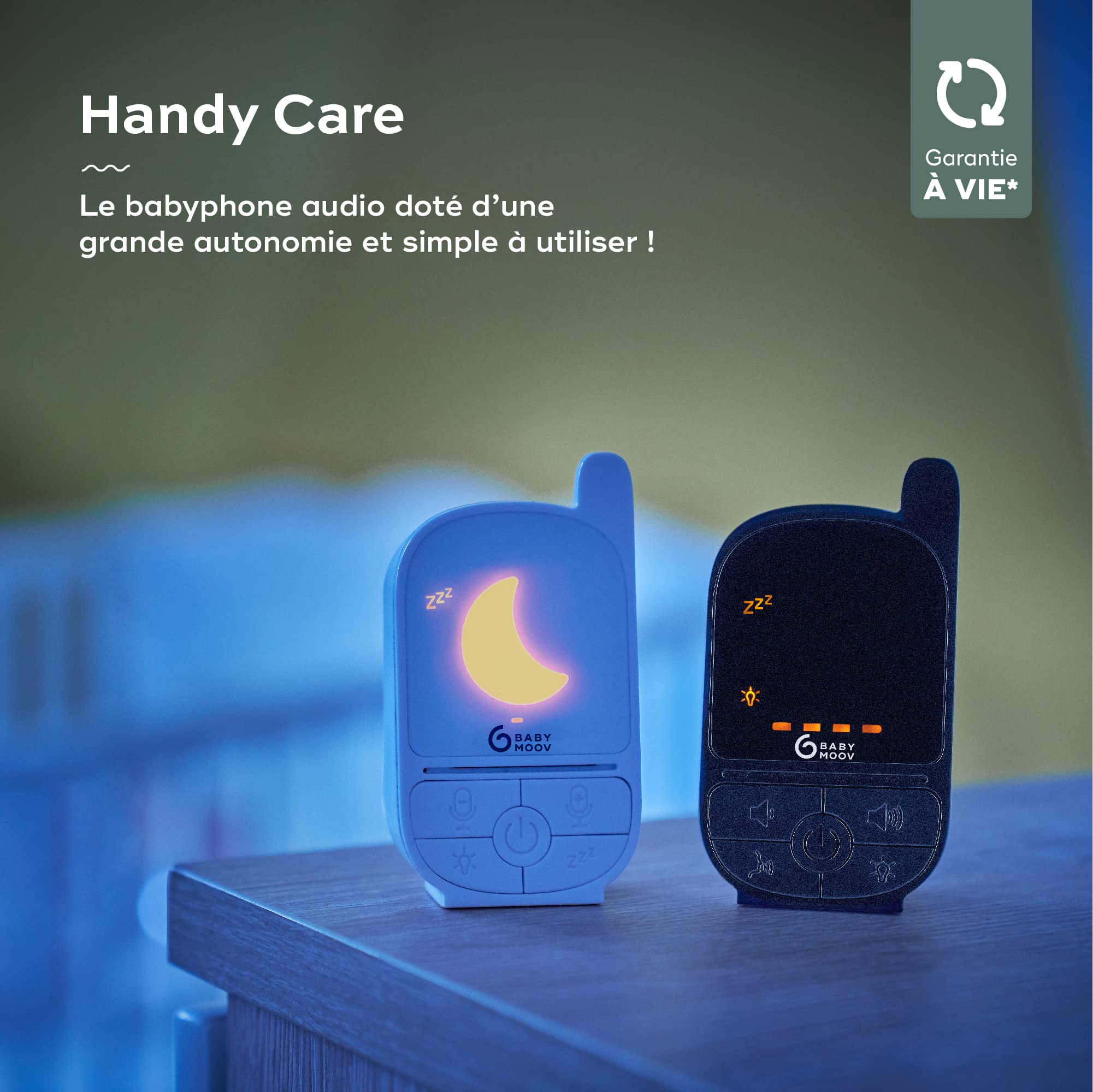 Babymoov YOO Handy Care babyphone audio portée 500 m avec veilleuse