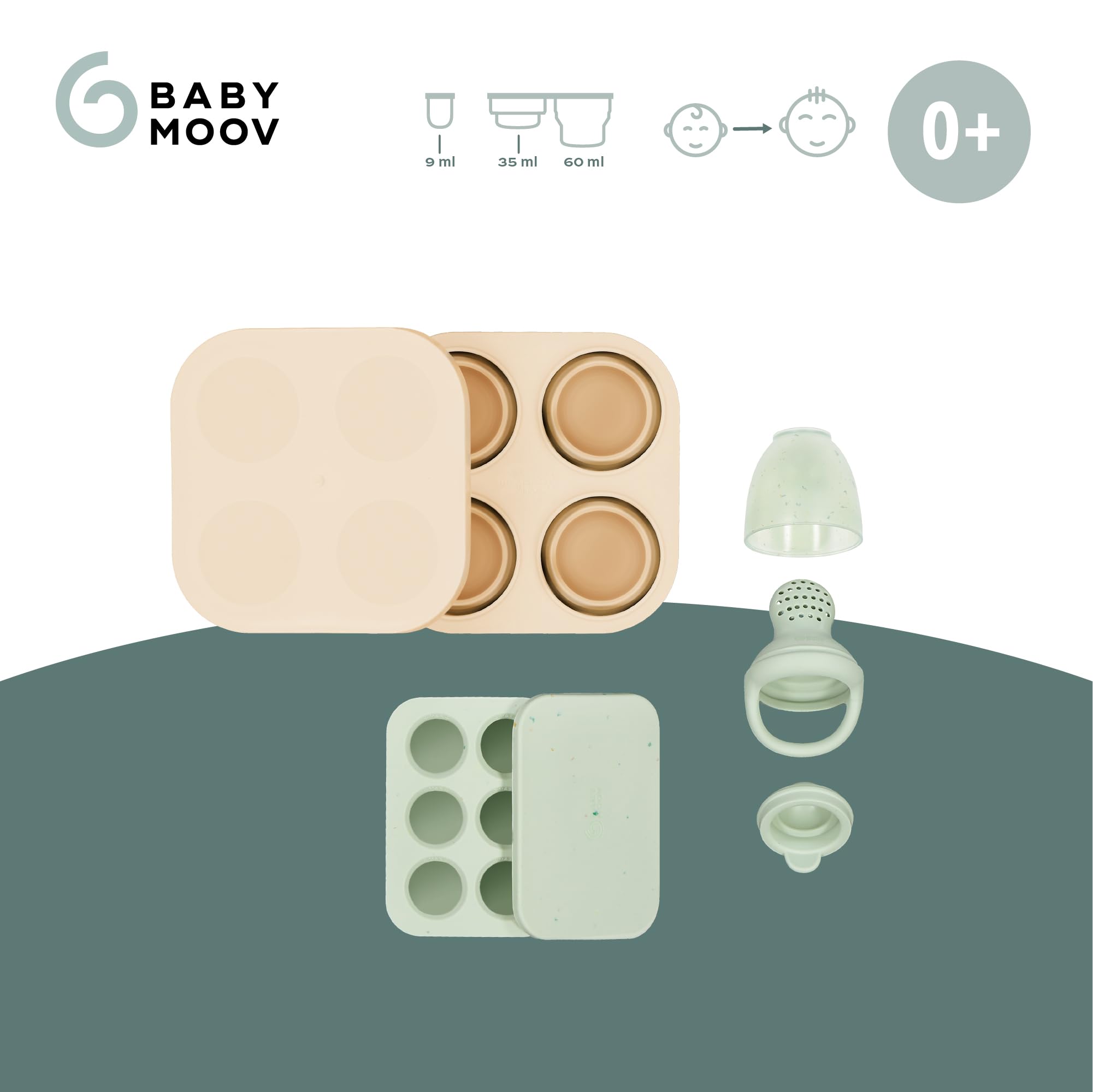 Babymoov Isy / Babybols coffret bacs à glaçons bébé et grignoteuse silicone