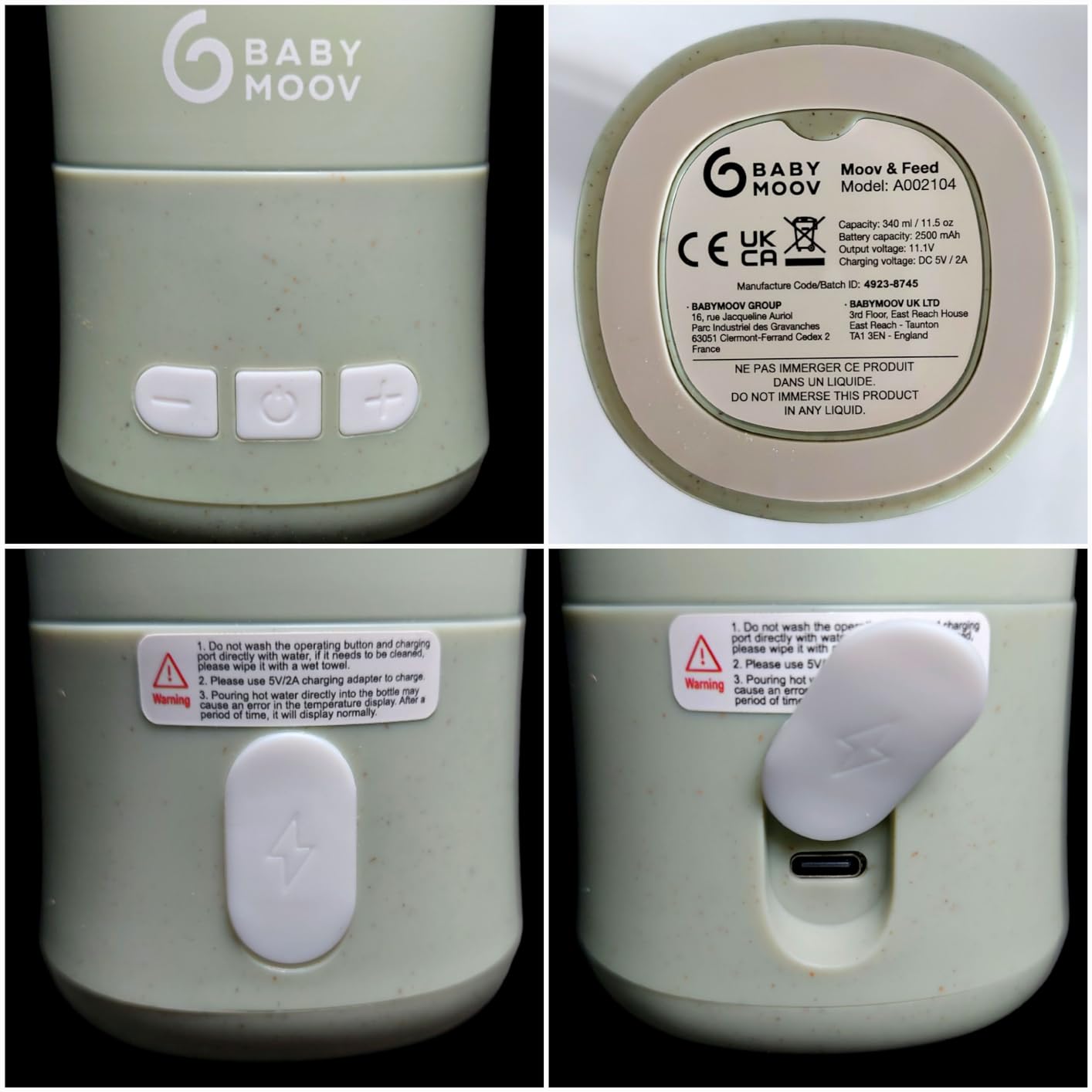 Babymoov Moov & Feed chauffe-biberon nomade beige 340 ml sans fil