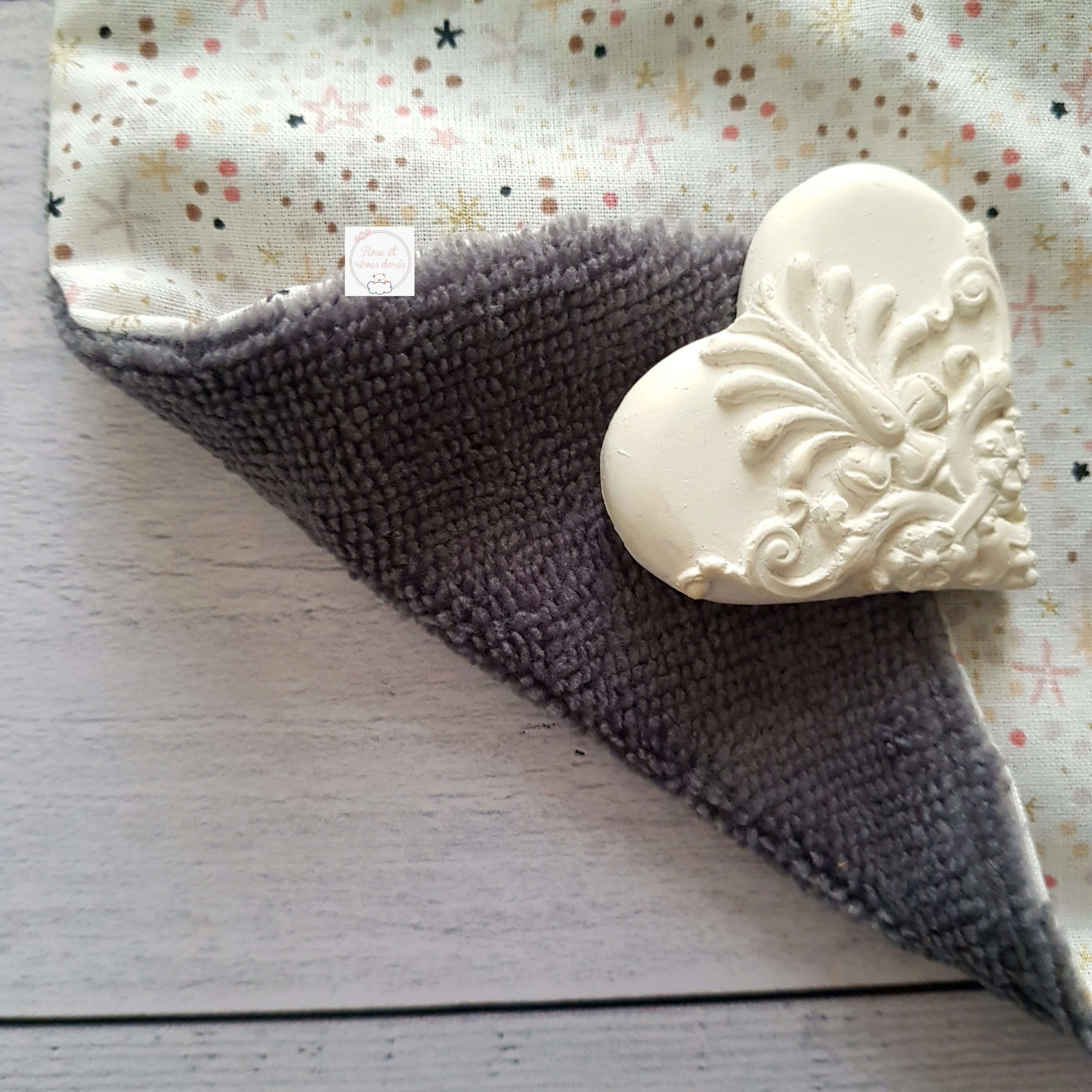 Rose et rêves dorés Bavoirs Mille Étoiles bavoir bébé coton bambou
