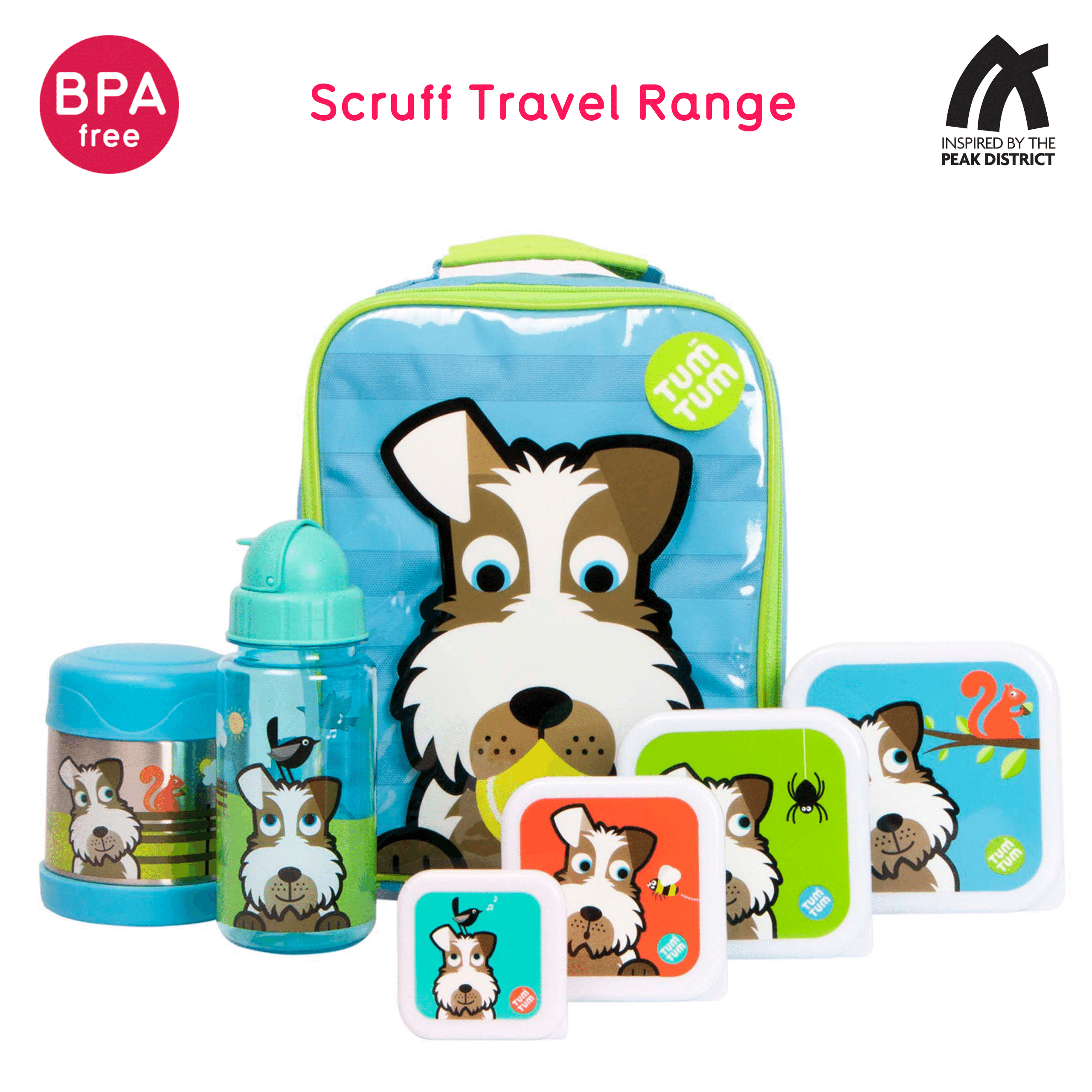 Tum Tum Water Bottles Scruff the Dog gourde 400 ml à paille
