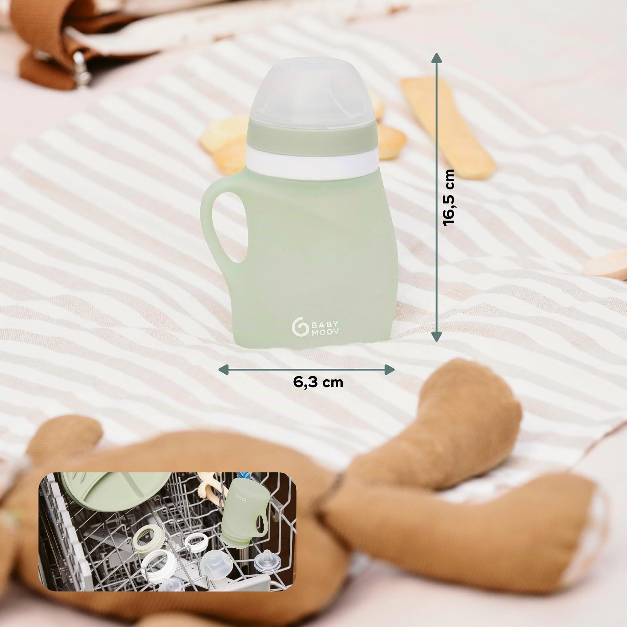 Babymoov Isy / Babybols gourde bébé 150 ml verte en silicone