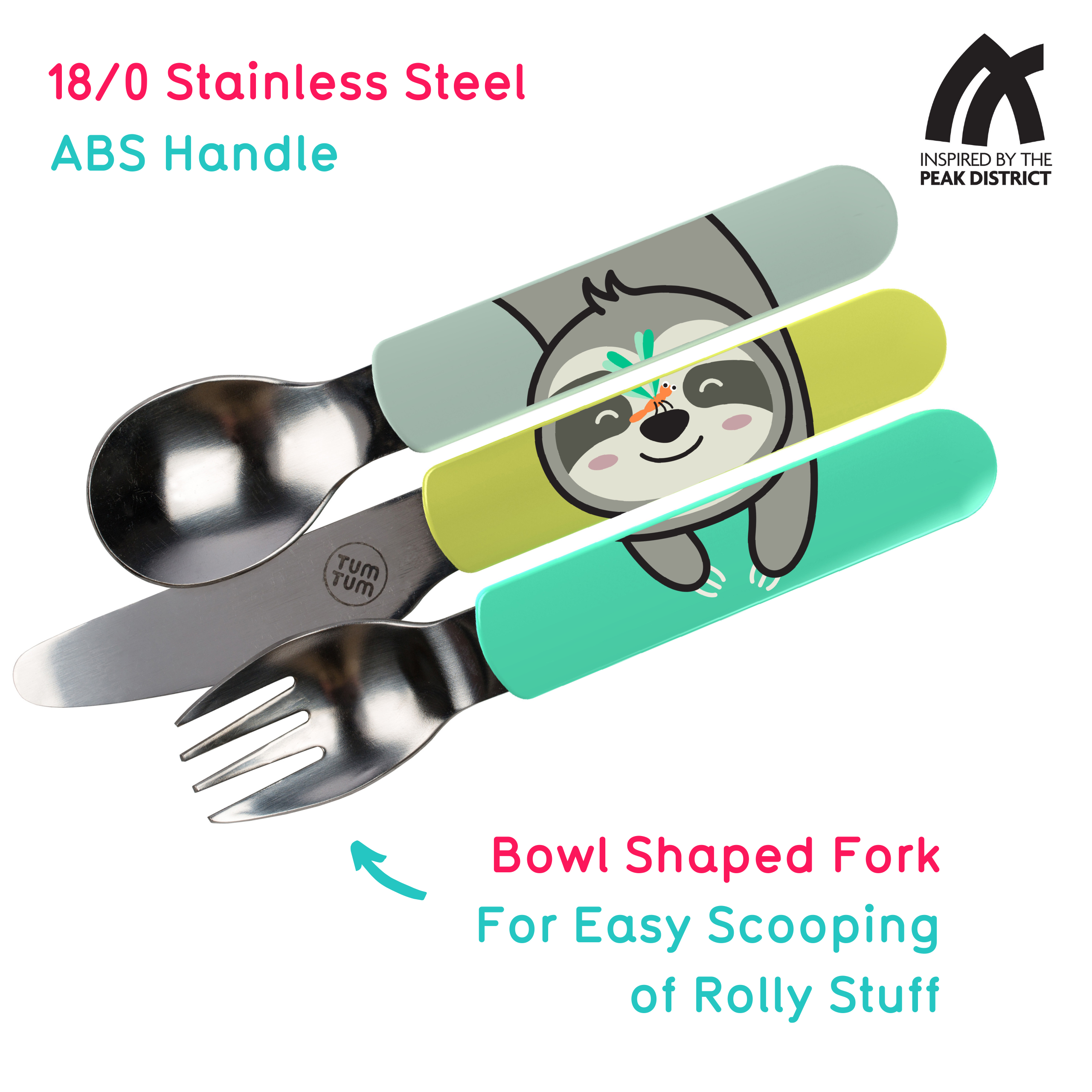 Tum Tum Cutlery Easy Scoop Stanley Sloth couverts avec étui